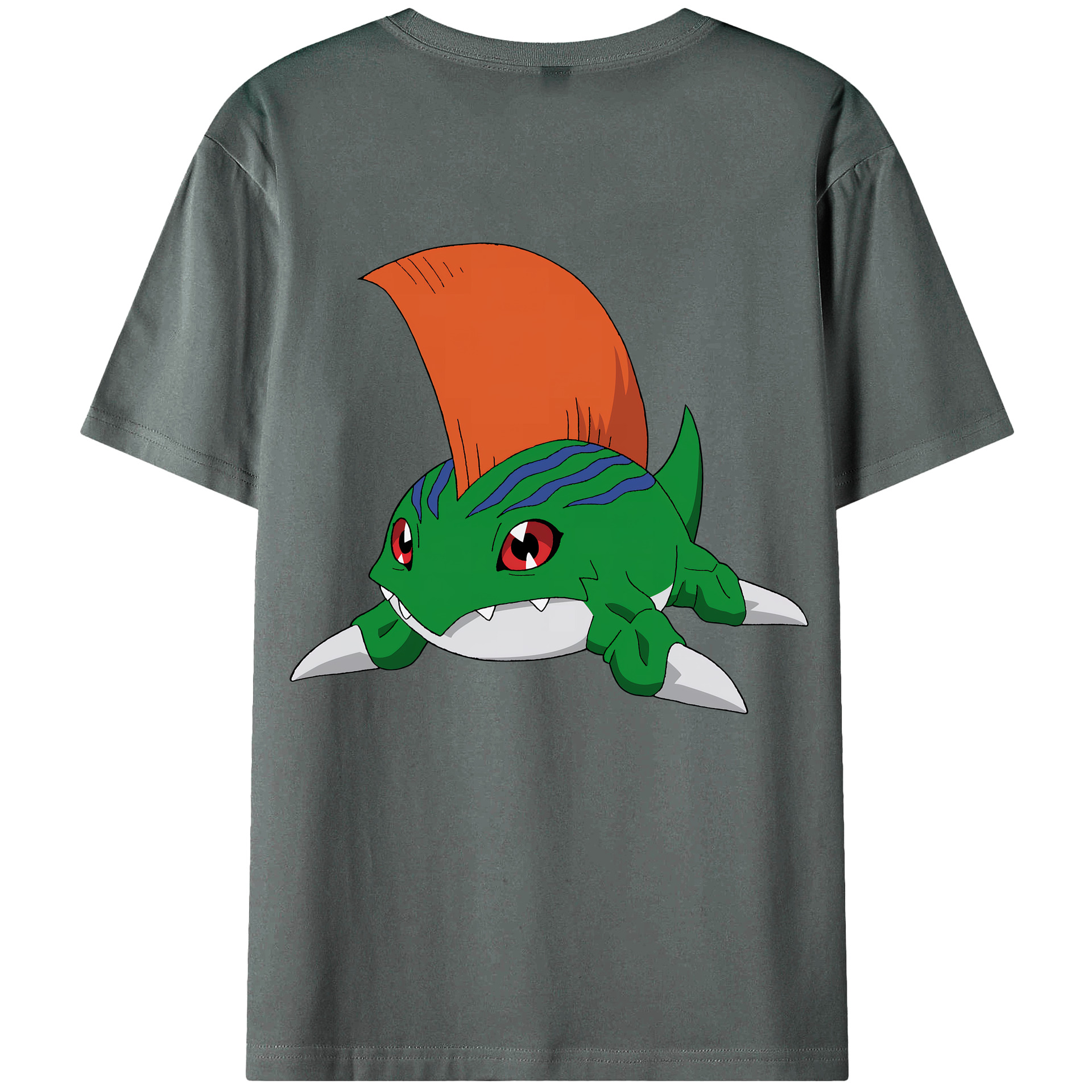 （画像用） Digimon デジタルモンスター/デジモン 綿100％ メンズ半袖Tシャツ（バックプリント） 通気性